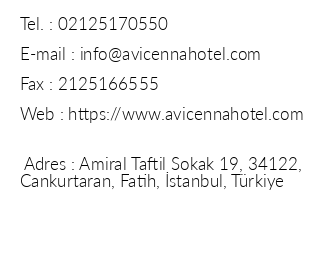 Avicenna Hotel iletiim bilgileri